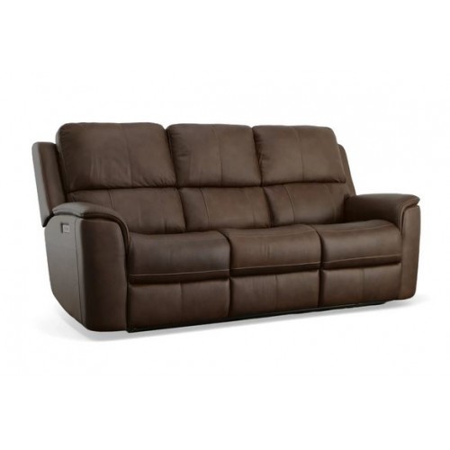 Henry Power Reclining Sofa with Power Headrests and Lumbar Brown