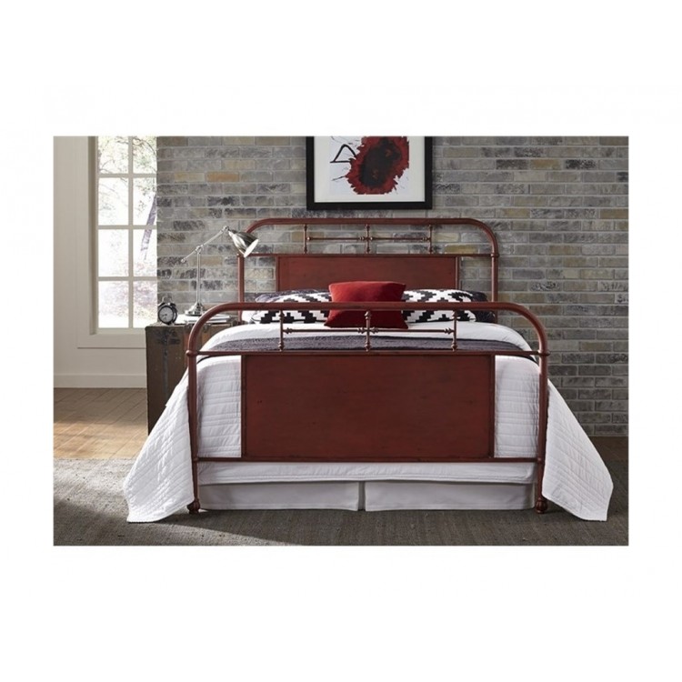 Vintage Series Red Metal Bed, Red Metal Bed Frame Queen
