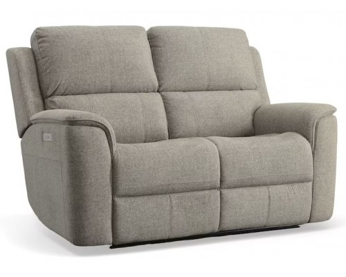 Henry Fabric Power Reclining Loveseat with Power Headrests and Lumbar