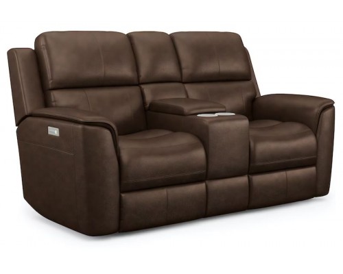 Henry Power Reclining Loveseat with Console and Power Headrests and Lumbar