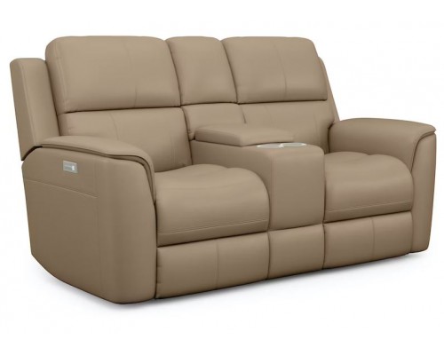 Henry Power Reclining Loveseat with Console and Power Headrests and Lumbar