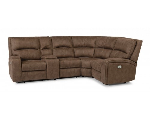 Nirvana Fabric Power Reclining Sectional with Power Headrests