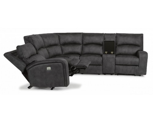 Nirvana Fabric Power Reclining Sectional with Power Headrests
