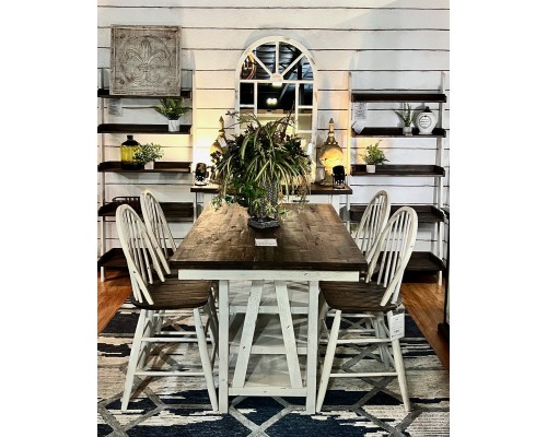 Farmhouse 5 Piece Gathering Table Set