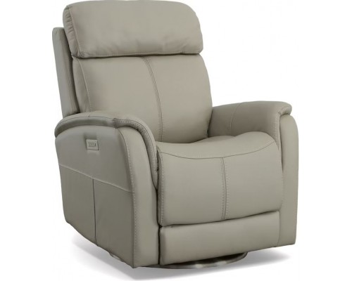 View Swivel Power Recliner with Power Headrest and Lumbar Caramel