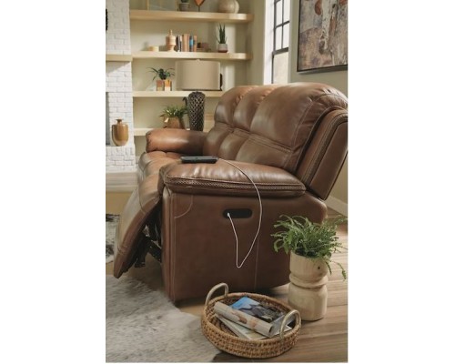  Fenwick Leather Power Reclining Sofa with Power Headrests