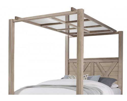 Cool Rustic Clear Maple X Bed with Mirrored Canopy bed