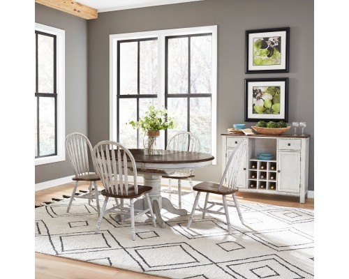 White Carolina Crossing 5pc Dining Set