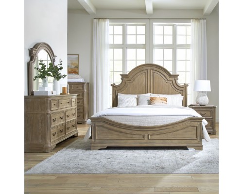 Magnolia Manor Bisque Queen Panel Bed