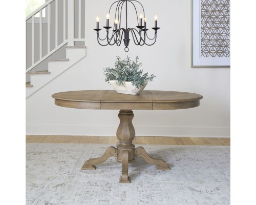 Magnolia Manor Bisque 5 Piece Pedestal Table Set