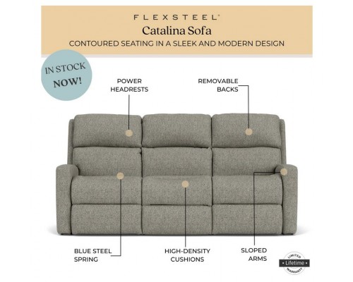  Catalina Fabric Power Reclining Sofa with Power Headrests