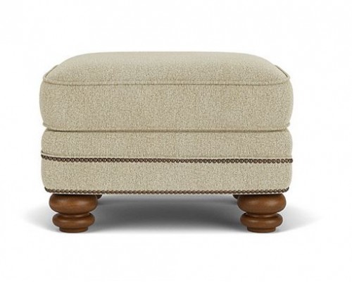 Bay Bridge Fabric Ottoman with Nailhead Trim