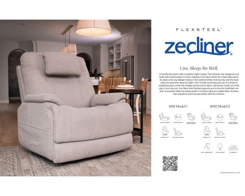 Zecliner Model 2 Power Lift Recliner with Power Headrest and Lumbar