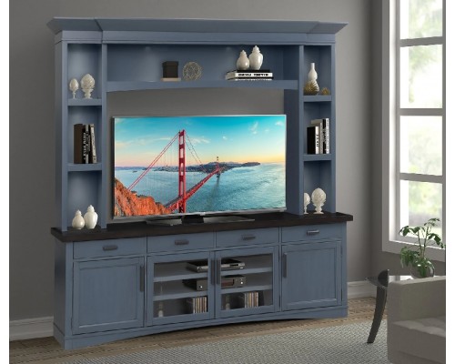 AMERICANA MODERN TV Console with Hutch and LED Lights