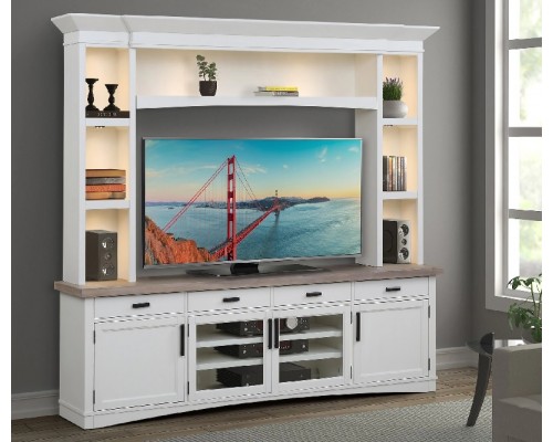 AMERICANA MODERN TV Console with Hutch and LED Lights
