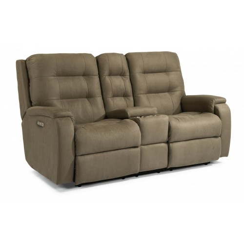 Arlo Power Reclining Loveseat with Console and Power Headrests and Lumbar