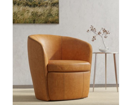 BAROLO Vintage Saddle Swivel Club Chair