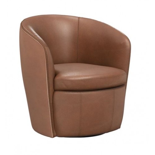 BAROLO Vintage Whiskey Swivel Club Chair