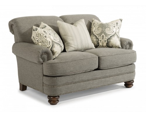 Bay Bridge Fabric Loveseat with Nailhead Trim