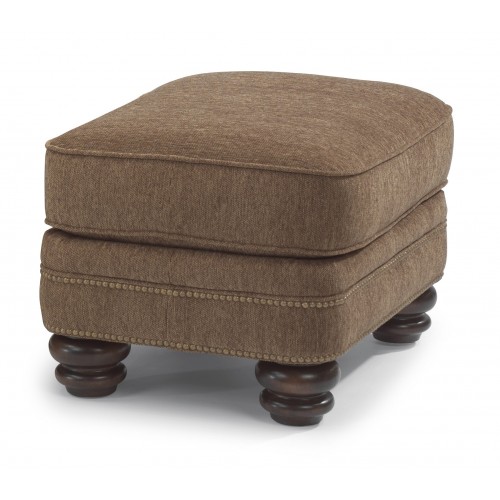Bay Bridge Fabric Ottoman with Nailhead Trim