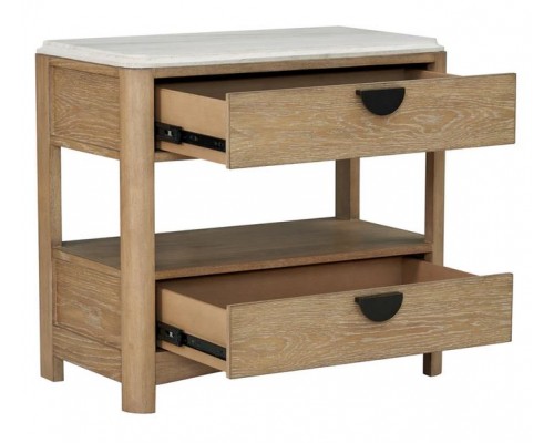 ESCAPE Two-Drawer Nightstand with Stone Top