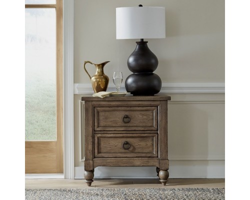 Americana Farmhouse Nightstand W/Charging Station