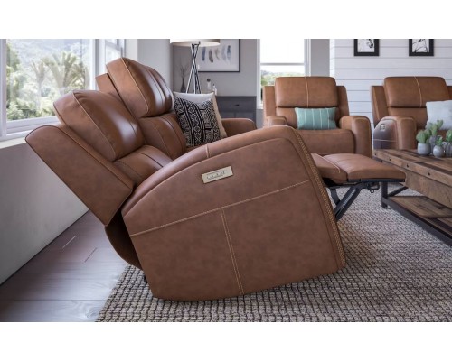 Linden Power Reclining Loveseat with Power Headrests and Lumbar