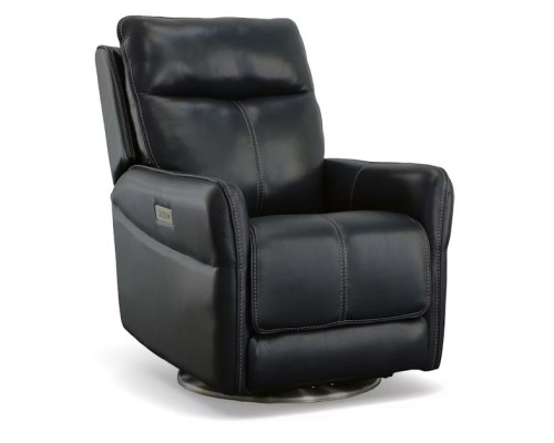 Spin Swivel Power Recliner with Power Headrest and Lumbar Grey