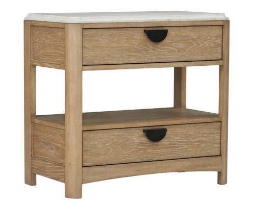 ESCAPE Two-Drawer Nightstand with Stone Top