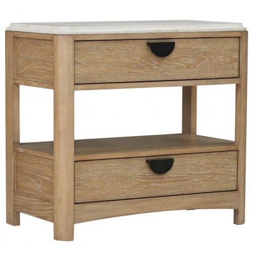 ESCAPE Two-Drawer Nightstand with Stone Top