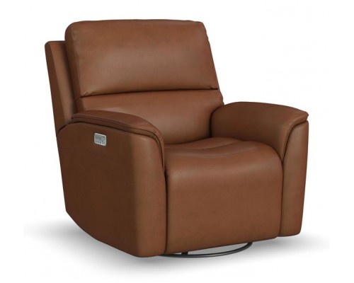 Henry Power Swivel Glider Recliner with Power Headrest, Lumbar, Heat, & Massage Whiskey