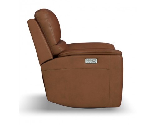 Henry Power Swivel Glider Recliner with Power Headrest, Lumbar, Heat, & Massage Whiskey