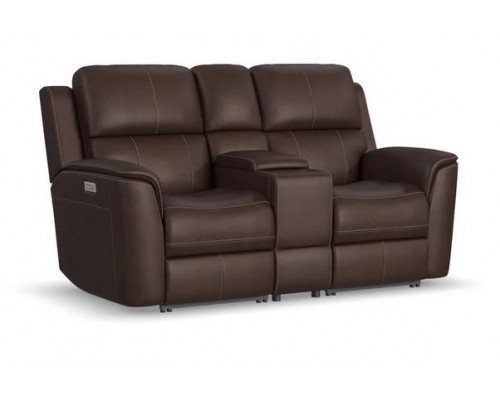 Henry Power Reclining Loveseat with Console and Power Headrests and Lumbar
