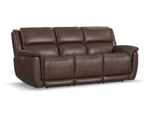 Beau Fabric Power Reclining Sofa with Power Headrests
