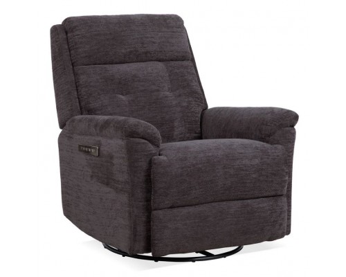 Sophisticated Steel Perfect Match Power Swivel Gliding Recliner with Power Headrest & Lumbar