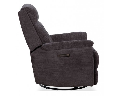 Sophisticated Steel Perfect Match Power Swivel Gliding Recliner with Power Headrest & Lumbar