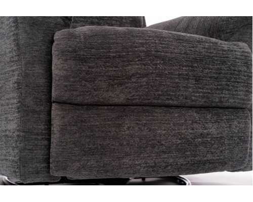Sophisticated Steel Perfect Match Power Swivel Gliding Recliner with Power Headrest & Lumbar