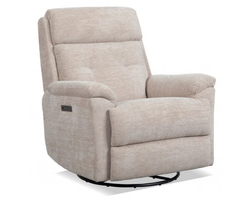 Sophisticated Oat Perfect Match Power Swivel Gliding Recliner with Power Headrest & Lumbar