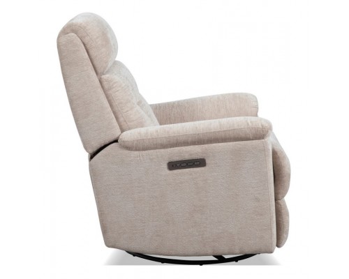 Sophisticated Oat Perfect Match Power Swivel Gliding Recliner with Power Headrest & Lumbar