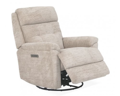 Sophisticated Oat Perfect Match Power Swivel Gliding Recliner with Power Headrest & Lumbar