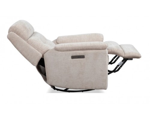 Sophisticated Oat Perfect Match Power Swivel Gliding Recliner with Power Headrest & Lumbar