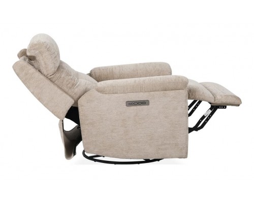 Sophisticated Oat Perfect Match Power Swivel Gliding Recliner with Power Headrest & Lumbar