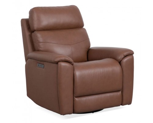 Refined Hickory Perfect Match Power Swivel Gliding Recliner with Power Headrest & Lumbar
