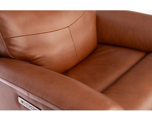 Refined Hickory Perfect Match Power Swivel Gliding Recliner with Power Headrest & Lumbar
