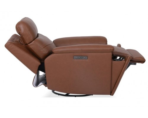 Refined Hickory Perfect Match Power Swivel Gliding Recliner with Power Headrest & Lumbar