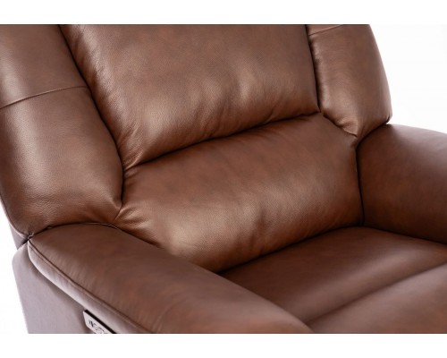 Plush Tavern Brown Perfect Match Power Gliding Recliner with Power Headrest & Lumbar