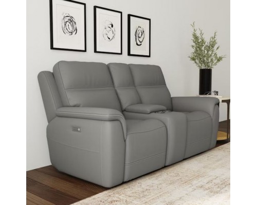 Sawyer Power Reclining Loveseat with Console and Power Headrests and Lumbar Taupe