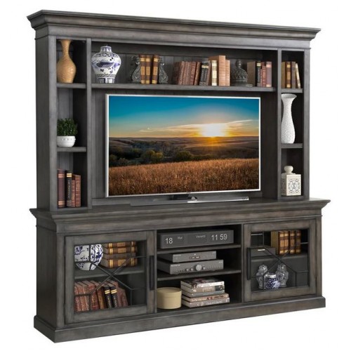 SUNDANCE - SMOKEY GREY 92 in. Console with Hutch & Backpanel