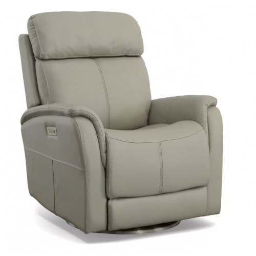View Swivel Power Recliner with Power Headrest and Lumbar Grey